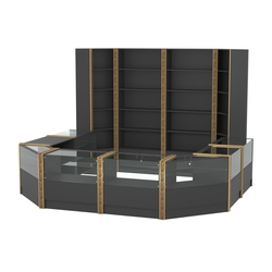 Торговый островок с выкатным прилавком и молдингами №4 (5,38 кв.м), Черный