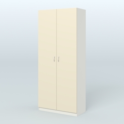 Аптечный шкаф широкий для одежды персонала №4, Белый + Крем Вайс