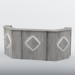 Ресепшен со скошенными углами РОМБ №5, Бетон Чикаго светло-серый F186 ST9