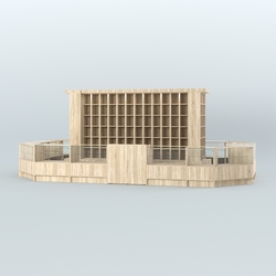 Павильон островной для продажи чая и кофе №7, Дуб сонома