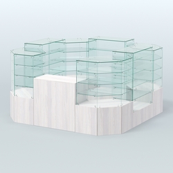 Павильон ИСТРА в центр зала №5 (открытый) (6, 05 кв.м), Ясень Анкор светлый