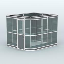 Павильон из профиля угловой №5в (5,5 кв.м), Темно-Серый