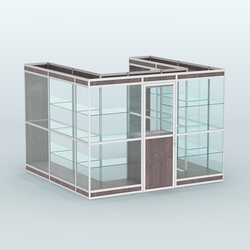 Павильон из профиля пристенный №5в (6,75 кв. м), Ясень Анкор темный