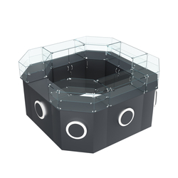 Торговый квадратный островок с накладками серии КРУГ №5 (7,62 кв.м), Антрацит