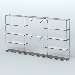 Торговая система ХРОМ без ДСП 3600 мм с зеркальными полками и поручнями №6, Черный