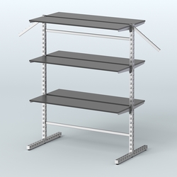 Система ЭЛЕГАНТ островная с шестью прямыми полками из ДСП №17а, Черный