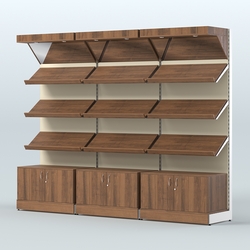 Стеллаж для хлеба и выпечки с тремя трехсекционный Феникс №2, Орех + Крем Вайс