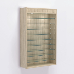 Витрина настенная №202-7Г открытая с фризом, Дуб Сонома