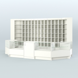 Павильон с недорогими витринами для продажи чая и кофе №3, Белый