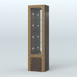 Витрина с декором и диодной подсветкой №ВБА-4С, Дуб Венге