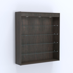 Витрина настенная №204-3Г открытая с четырьмя полками и фризом, Дуб Венге