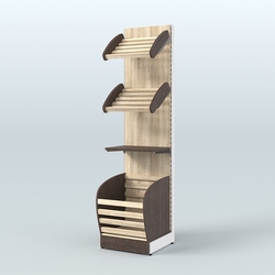 Стеллаж для хлеба и выпечки с нижней корзиной - накопителем Феникс №14К, Дуб Венге + Дуб Сонома