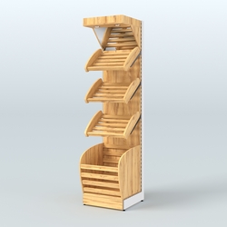 Стеллаж для хлеба и выпечки с нижней корзиной и фризом Феникс №4КФ, Дуб Золотистый