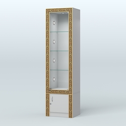 Витрина с декором и накопителем №ВБА-2С, Серый