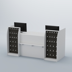 Ресепшен Атлант с фасадными наклонными экономпанелями №4, Белый и Черный