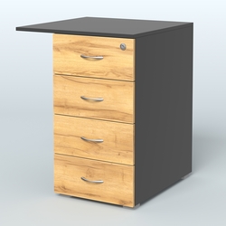 Брифинг-приставка с тумбой Прайм, Черный и Дуб Золотистый U1148