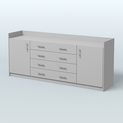 Тумба трехсоставная с ящиками Венди, Серый