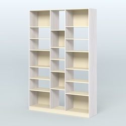 Стеллаж из ДСП серии ЛОФТ №14-2 с полками ДСП, Ясень Анкор светлый и Крем Вайс