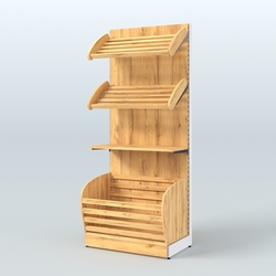 Стеллаж для хлеба и выпечки с нижней корзиной - накопителем Феникс №12К, Дуб Золотистый