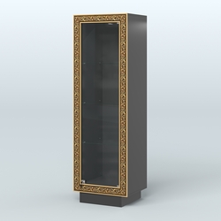 Низкая витрина из ДСП с декором НБА-1, Черный