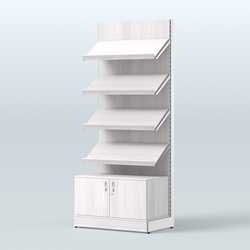 Стеллаж для хлеба и выпечки с четырьмя наклонными полками и накопителем Феникс №13Н, Ясень Анкор светлый