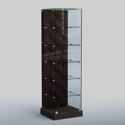 Низкая стеклянная витрина КАПИТОНЕ №501-ХП, Дуб Венге + 17 Elephant