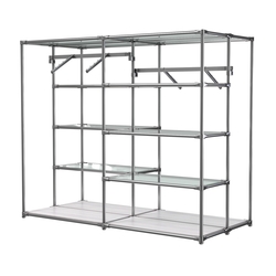 Хромированное вешало ПЛАТФОРМА №3-1 с полками стекло 6мм, Ясень Анкор светлый - U31104