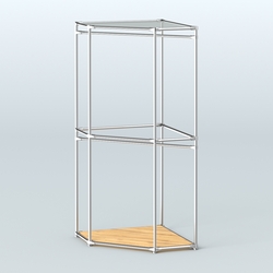 Угловой стеллаж Хром №5 с поручнями, Дуб Золотистый