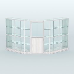 Павильон из профиля угловой №7г (9 кв.м), Ясень Анкор светлый