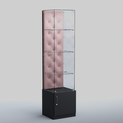 Высокая стеклянная витрина КАПИТОНЕ №6, Антрацит+14 Fla