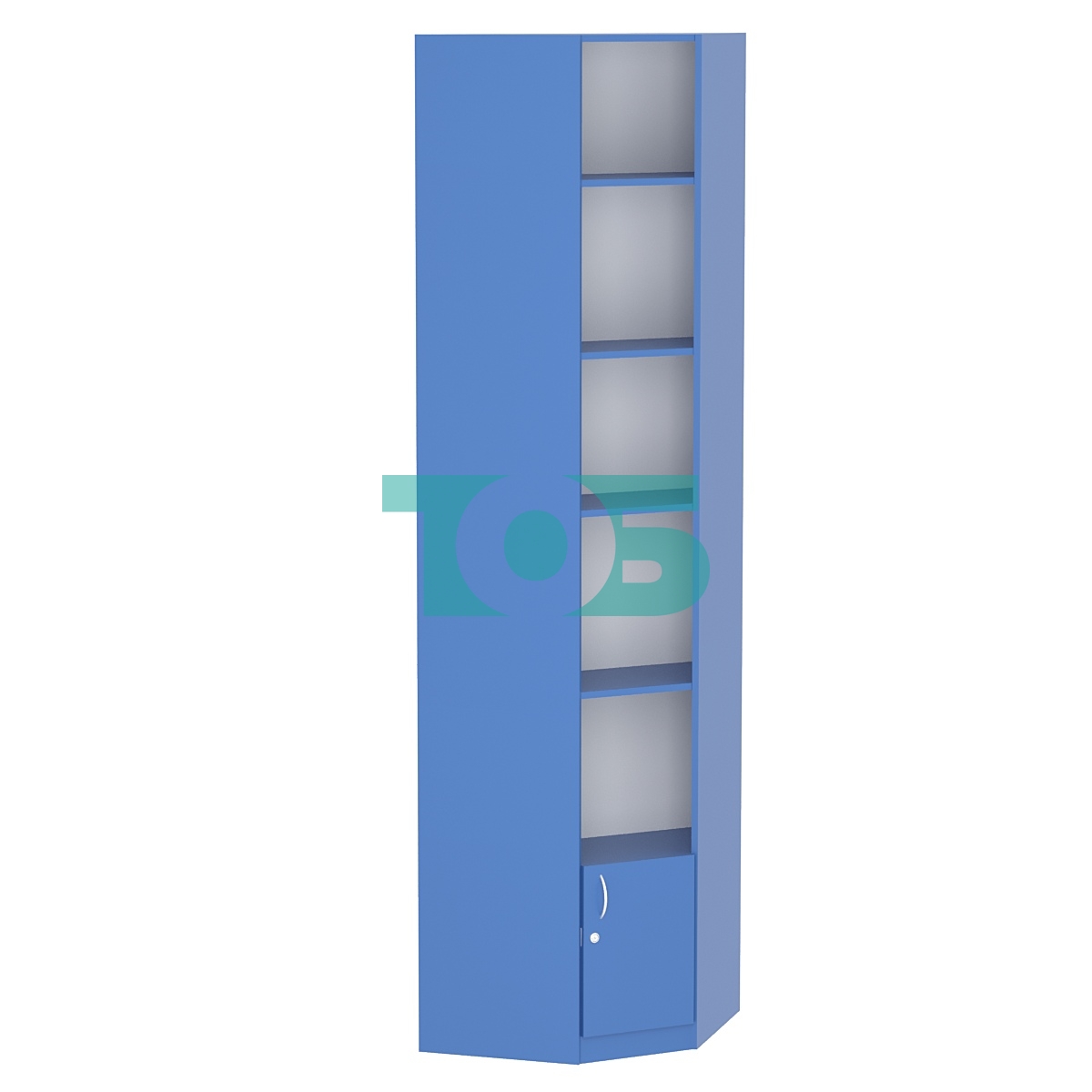 Стеллаж угловой из ДСП серии Эконом №5-400 с дверкой 410 мм Делфт голубой U525 ST9
