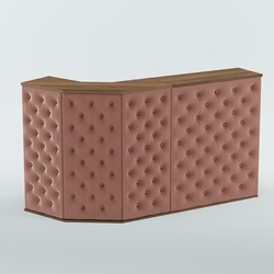 Ресепшен Г-образный БАРХАТ СЕРЫЙ ПЕРЛАМУТР №1 (карета золото), Орех + 03 Mika