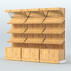 Стеллаж для хлеба и выпечки с тремя трехсекционный Феникс №2, Дуб Золотистый