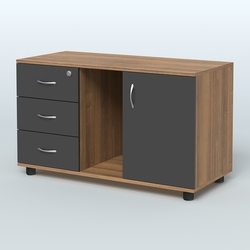 Тумба сервисная левая (на опорах) Камелот, Орех + Черный