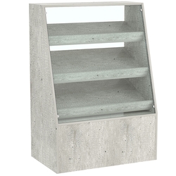 Торговый прилавок для выпечки с тремя наклонными полками под экраны серии BAKERY №2, Метрополитан Грей