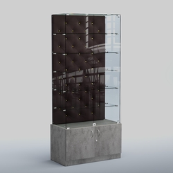 Высокая стеклянная витрина КАПИТОНЕ №505, Бетон Чикаго + 17 Elephant
