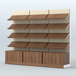 Стеллаж для хлеба и выпечки трехсекционный Феникс №6, Орех + Крем Вайс