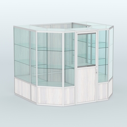 Павильон из профиля пристенный №7б (4,32 кв. м), Ясень Анкор светлый