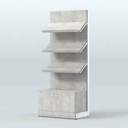 Стеллаж для хлеба и выпечки с тремя наклонными полками и накопителем Феникс №11, Метрополитан Грей