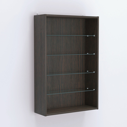 Витрина настенная №202-1Г открытая с четырьмя полками, Дуб Венге