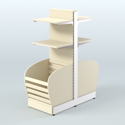 Низкий островной стеллаж средний для хлеба и выпечки СХОН-08, Крем Вайс
