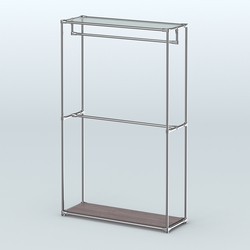 Торговая система ХРОМ без ДСП 1200 мм с поручнями №1, Ясень Анкор темный