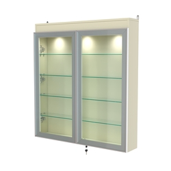 Витрина настенная №4-3А с подсветкой серии Collecto, Крем Вайс