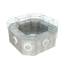 Торговый квадратный островок с накладками серии КРУГ №5 (7,62 кв.м), Метрополитан Грей