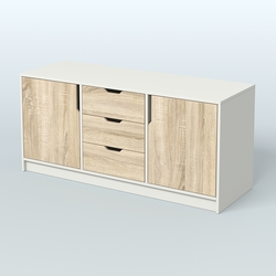 Тумба Модесто, Белый + Дуб Сонома