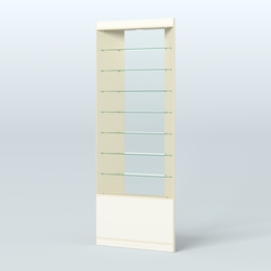 Высокая витрина серии Эконом №305 внешний угол (без дверей), Крем Вайс + Белый