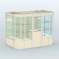 Павильон из профиля пристенный №10а (4,05 кв.м), Крем Вайс