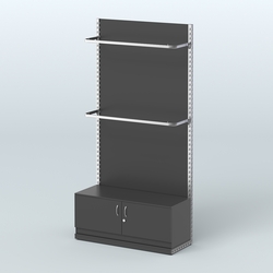 Система ЭЛЕГАНТ №2 с ДСП и тумбой T21 (1200 мм), Черный