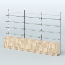 Система ЭЛЕГАНТ пристенная без ДСП №8 с тумбами Т-12 (3600 мм), Дуб сонома