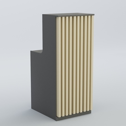 Ресепшен узкий серии ВЕРТИКАЛЬ №2, Темно-серый + Крем Вайс